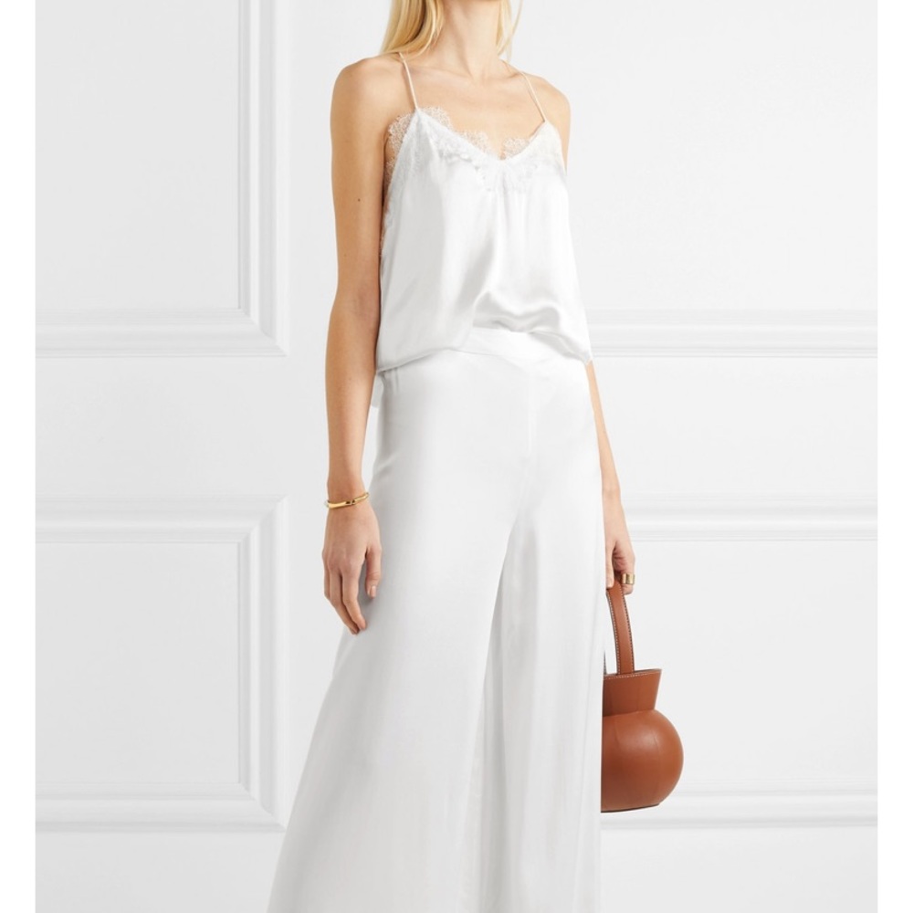 COPY - CAMI NYC Silk charmeuse white wide leg pants